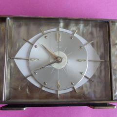 Old 1970's Clock Heavy Brass & Mother Of Pearl Finish Presented To Army  Comdi T. O' Neill Vice Captain Newlands 1973 & Its Working !