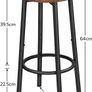 Vintage Bar Stools Set Counter Stool with Footrest, Industrial Style Bar Stool Image 2