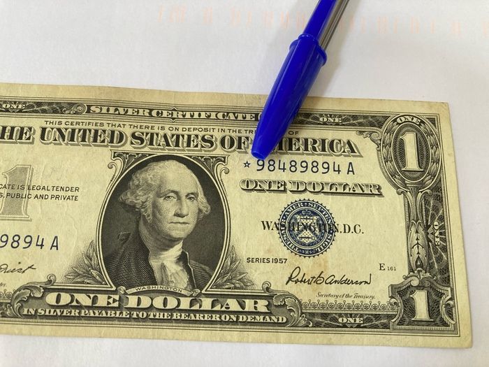 USA 1957 1 Dollar banknote rare serial  star 98489894 A
