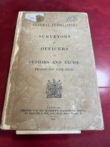 Rare 1913 General instructions surveyors  customs and excise book