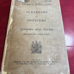 Rare 1913 General instructions surveyors  customs and excise book
