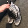 Silver/grey velvet look boots Image 4