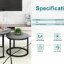 Round Coffee Table, Set of 2 Nesting Table Side Table, for Living Room/Bedroom/Balcony (Grey, Dia 60/40cm) Image 3