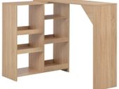 Bar Table with Moveable Shelf Oak 138x40x120 cm