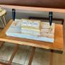 Tabletop Perpetual Calendar with Two Penholders on Marble Onyx Stand on teak Coloured Wooden Base Image 9