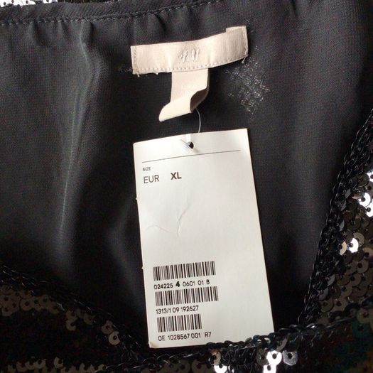 BNWTS H&M Ladies Festive Black Sparkly Sequin Evening wear party Dress  Size XL  Includes postage