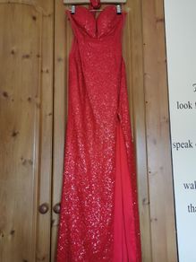Red sequence dress