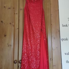 Red sequence dress