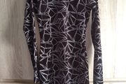 Evita Black Velvet look dress with Silver fits Xs s