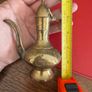 Two 2 Brass Lidded Teapots or Genie Oil Lamp Pitcher Etched Ornate Z Y India Image 4
