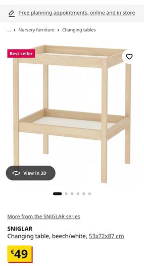 baby changing table ikea sniglar