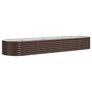 Garden Raised Bed Galvanised Steel 296x80x36 cm Brown Image 2