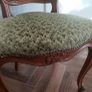 Beautiful French antique louis xv dining chairs 4. green material Image 2