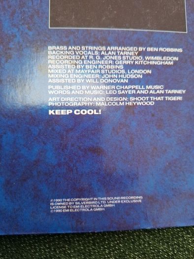 Leo Sayer Cool Touch 12 inch vinyl 1990