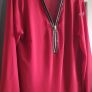 RLINEA red embellished zip layered top Sz L (Fit 12-14K) Image 2