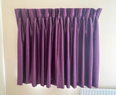 Plum Purple Blackout Lined Curtains 2 Matching Pairs with Pinch Pleats