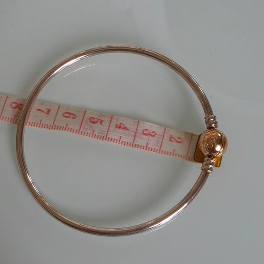 Pandora sterling silver bangle with 14k Rose gold-plated clasp (size 21cm) perfect condition like new (no box)