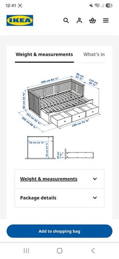 IKEA Hemnes day-bed, white, 3 drawers, 3 mattresses included