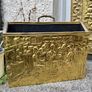 Vintage Brass Fire Screen and Magazine Rack Set Image 2