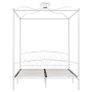 Canopy Bed Frame White Metal 180x200 cm Image 4