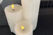 Garden Triple Pillar candles Battery