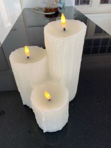 Garden Triple Pillar candles Battery