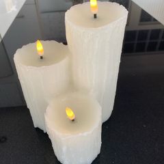 Garden Triple Pillar candles Battery