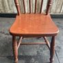 A set of 6 Victorian painted Elm stick back kitchen chairs. Image 9