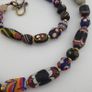 Antique Venetian Style MultiColor Mix Glass & Old Face Glass Pendant Necklace Image 3