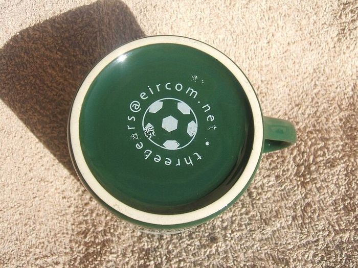 FAI EIRCOM (Football Association of Ireland) - personalised mug with name JOHN (early 2000s). Clean unused condition.
