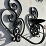 Vintage wrought iron lighing sconcrs x2 and ceiling piece. C1960 Image 6