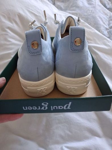 Paul Green Leather Sneakers - Light Blue - UK 6 - BNWT RRP 199