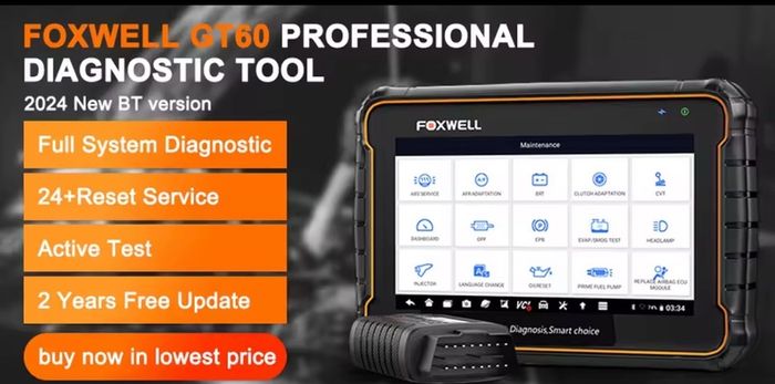 Bluetooth FOXWELL GT60 OBD2 EV Diagnostic Tool Full System Active Test Car Code Reader 24 Reset Service Professional OBD 2 Automotive Scanner