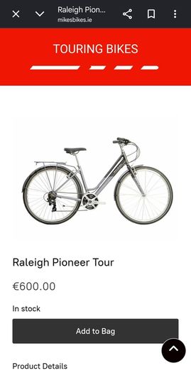 Raleigh Pioneer Tour Ladies Hybrid Bike  Size M 700C Wheels Shimano Gears