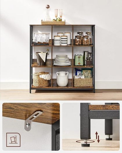 New 3 Tier Ladder Shelf Bookcase (Rustic Brown) FREE P&P