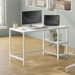 New Home Office Desk With 2 Shelves (White)- FREE P&P