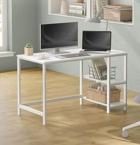 New Home Office Desk With 2 Shelves (White)- FREE P&P