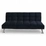 Black Folding 3 Seater Fabric Sofa Bed Image 3