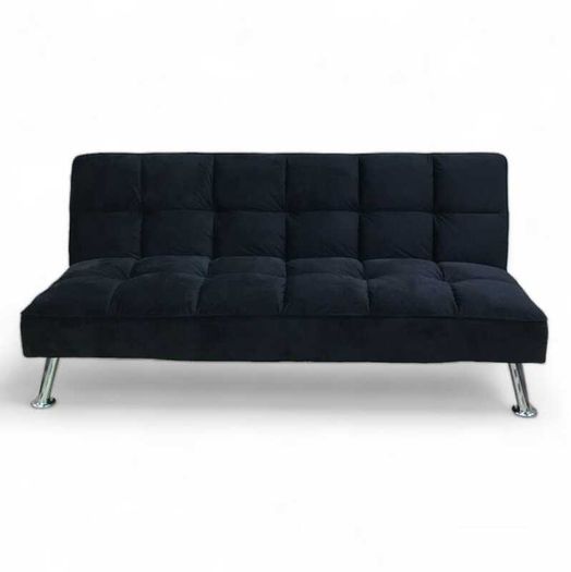 Black velvet Folding 3 Seater Sofa 180cm
