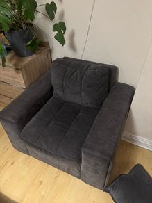 grey armchair