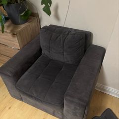 grey armchair