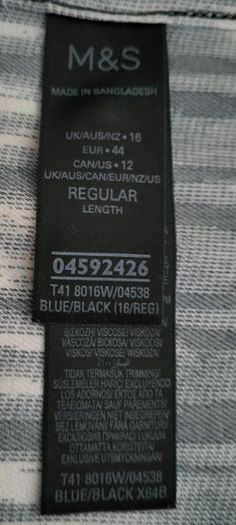 M&S black & blue blouse, Size 16