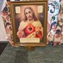 Vintage Sacred Heart Blessing Framed Image 7