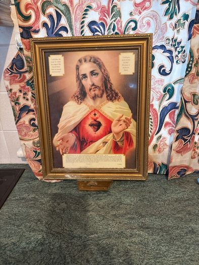 Vintage Sacred Heart Blessing Framed