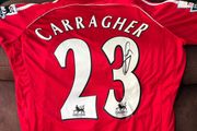 Jamie Carragher signed Liverpool jersey