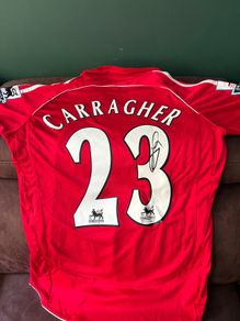 Jamie Carragher signed Liverpool jersey