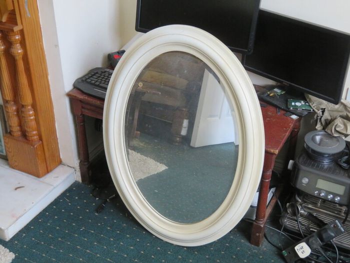 Cream Oval Mirror