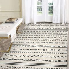 Boho Cotton Area Rug 120x180 cm Geometric Fringe Throw Rug Hand Woven Cotton Runner Rug with Tassels Moroccan Floor Carpet Washable for Entryway Porch Bedroom Living Room