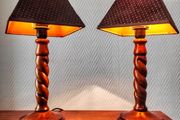Pair of beautiful vintage wooden lamp