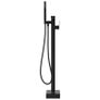 Freestanding Bathtub Faucet Black Stainless Steel 90 cm Image 3